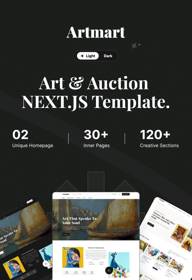 Artmart - Art Gallery & Auctions React Next.JS Template