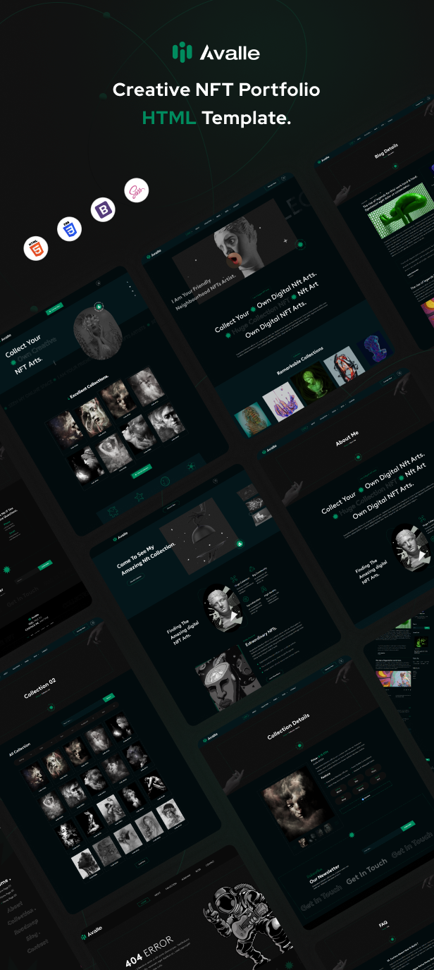 Avalle - NFT Portfolio HTML Template