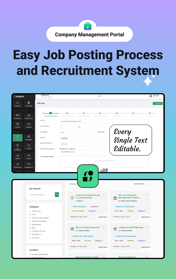 Empzio – Job Portal & Recruitment Management Application