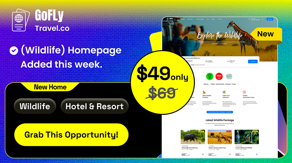 Gofly - Tour Booking and Travel Agency WordPress Theme