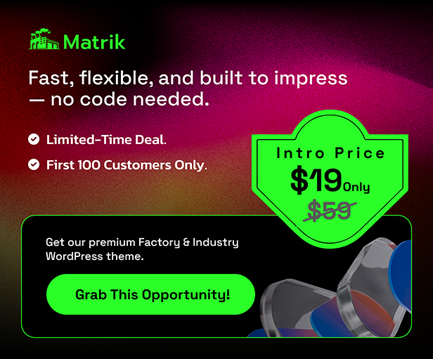 Matrik - Factory & Industry WordPress Theme - 1