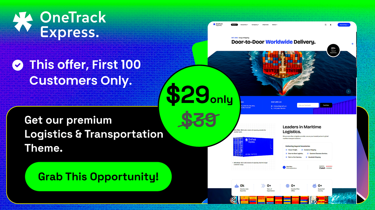 Onetrack – Logistics & Transportation WordPress Theme