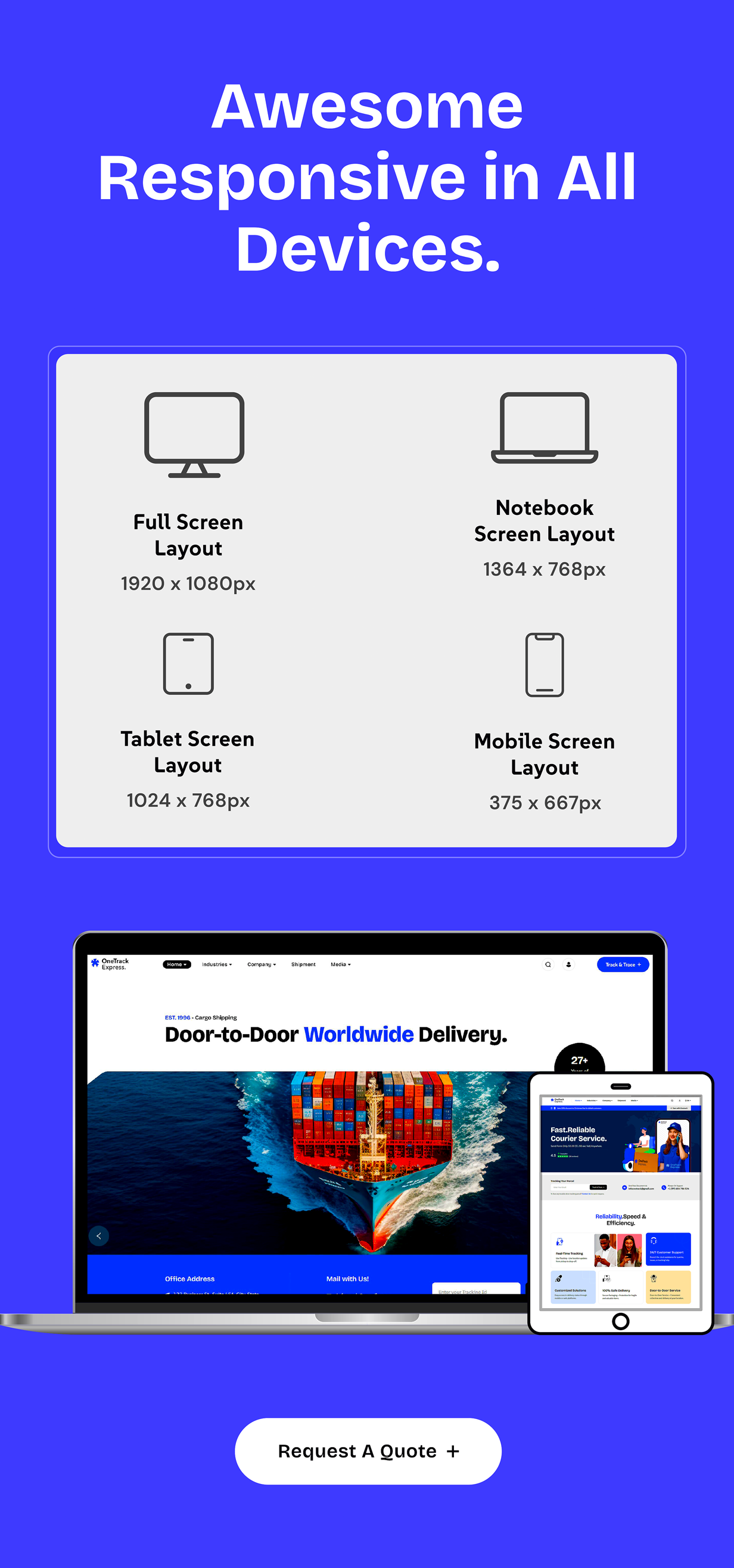 OneTrack - Logistics & Transportation HTML Template - 8