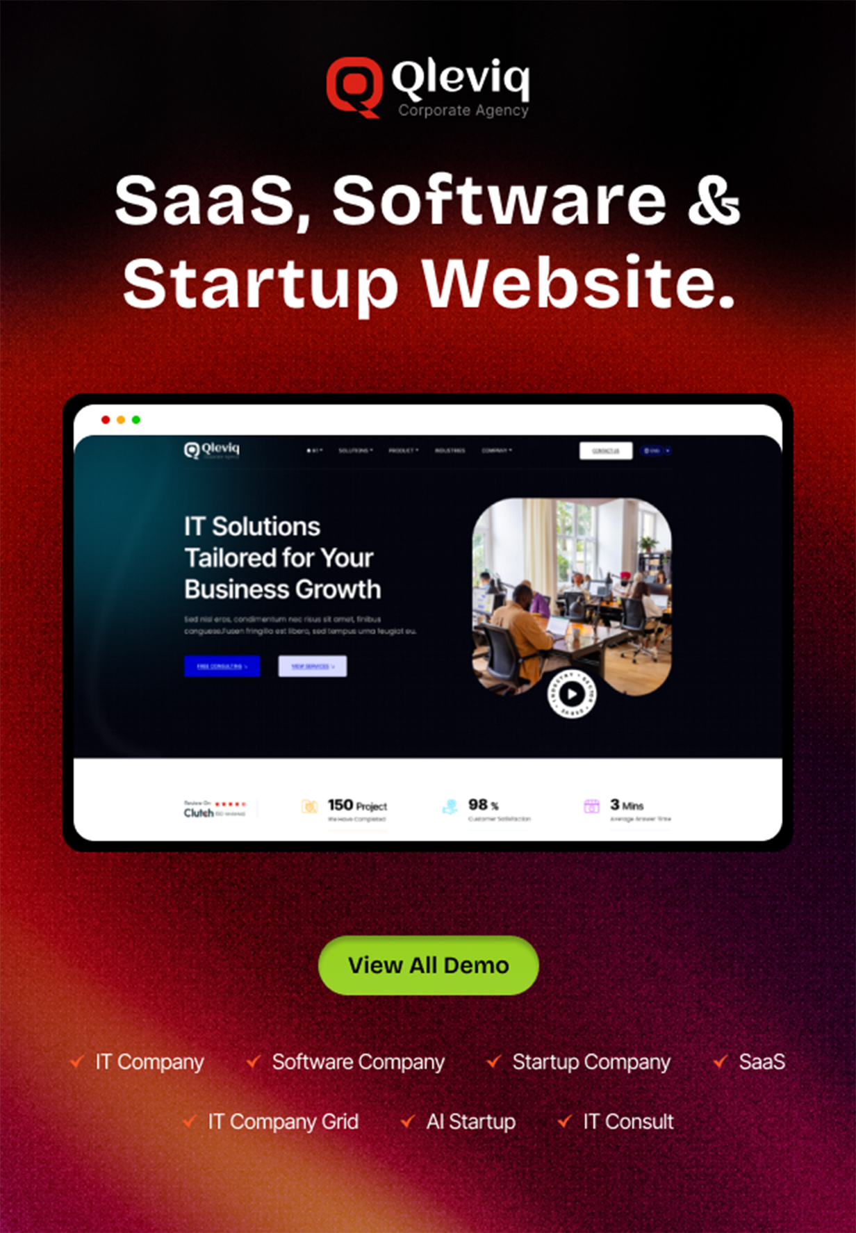 Qleviq - SaaS, Software and Startup WordPress Theme - 1